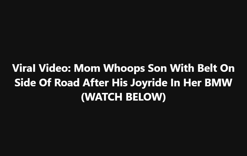 Mom Whoops Son With Belt On Side Of Road After His Joyride In Her BMW